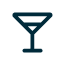 Hurley House - A simple, black martini glass icon on a light gray background.