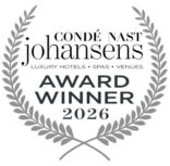 Hurley House - A grey laurel wreath surrounds the text Condé Nast Johansens Luxury Hotels • Spas • Venues Award Winner 2026 on a white background, indicating an award achievement.